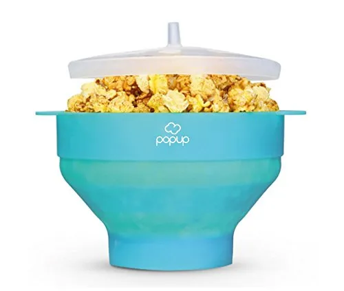 Richard Bergendi Popup popcorn a microonde popper con comode maniglie, Popcorn Maker silicone, pieghevole con coperchio