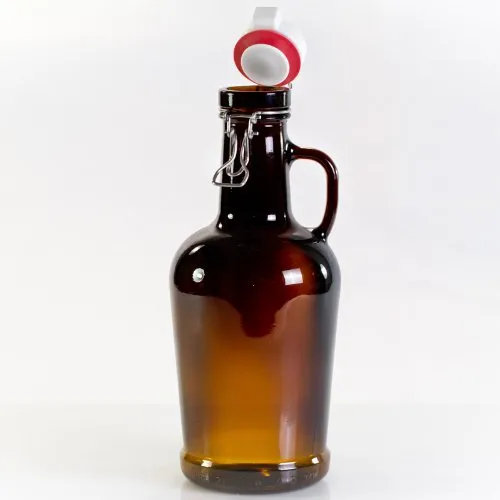 Henkelnestor - Sifone da birra, 2,0 litri, con manico in vetro, colore: Marrone