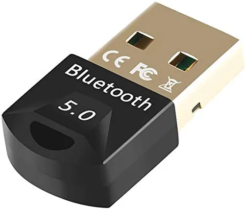 JILM USB Adattatore Bluetooth 5.0 per PC, Bluetooth Dongle Trasmettitore e Ricevitore Supporta Windows 10/8.1/8/7 per Laptop, Bluetooth, Cuffia, Mouse e Altro, Tastiera - Plug & Play