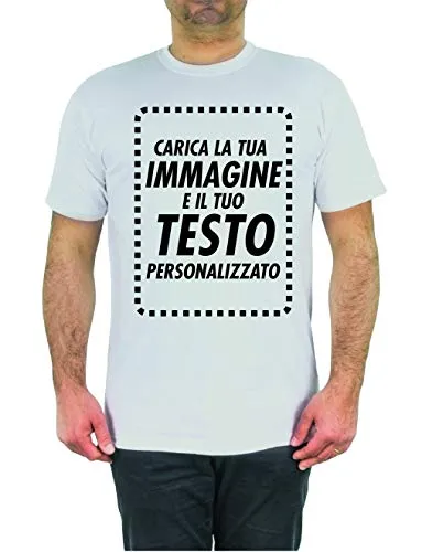 T-Shirt Personalizzata Online Crea Ora la Tua Maglia con Immagine e Testo Personalizzabile Manica Corta (M)