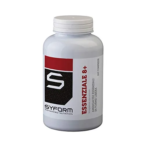 SYFORM ESSENZIALE 8+, INTEGRATORE DI AMINOACIDI in vari formati, adatto a vegani e vegetariani, addizionato di Vitamina B6 Contrasta affaticamento e da volume e forza ai muscoli,200 Compresse