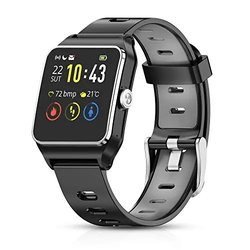 HolyHigh Smartwatch Orologio Fitness GPS Impermeabile IP68 Cardiofrequenzimetro da Polso Smart Watch Braccialetto Fitness Activity Tracker Sport Touch Screen per Donna Uomo Bambini Android e iOS