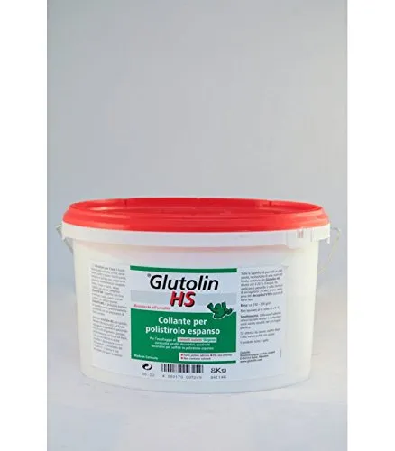 Collante in dispersione acquosa Glutolin Hs da kg 8 ideale per l'applicazione di pannelli isolanti Depron