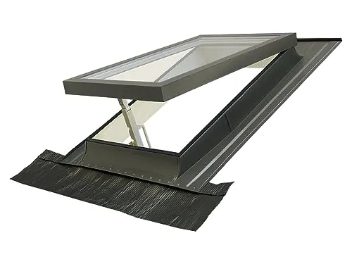 Lucernario - Finestra per tetto "CLASSIC VASISTAS" Doppio vetro / Accesso al tetto / Legno e Alluminio (45x55 Base x Altezza)