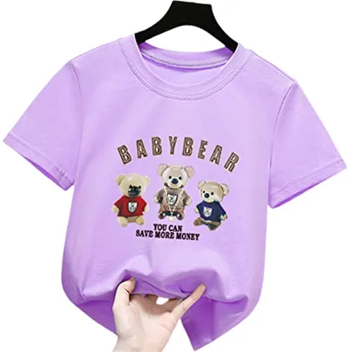 KOOBS Maglietta per Bambini T-Shirt A Maniche Corte per Bambini Abiti Estivi in Cotone per Bambini T-Shirt per Bambini-Size 150,AW