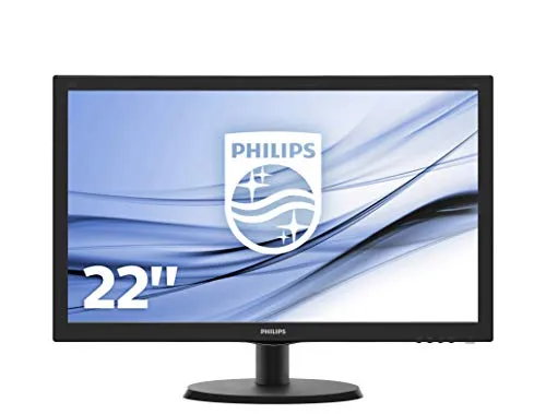Philips 223V5LHSB Monitor 22" LED, Full HD, 1920 x 1080, 5ms, 250 cd/m2, HDMI, VGA, Attacco VESA, Nero