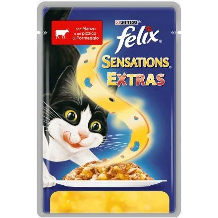 Felix Sensations Extras Umido Per Gatti 1x100 Gram Manzo