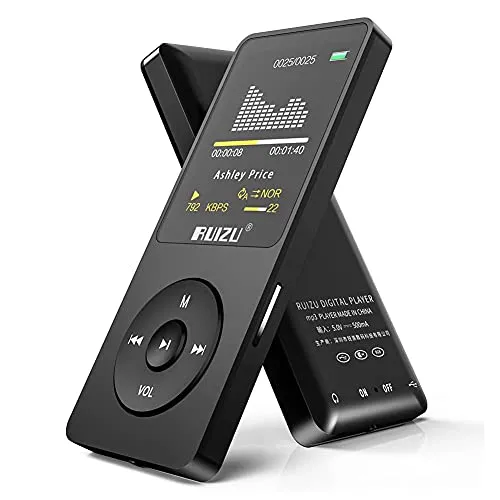 RUIZU Lettore MP3 Lettore musicale Batteria a lunga durata MP3 con radio FM Registratore vocale Riproduzione video
