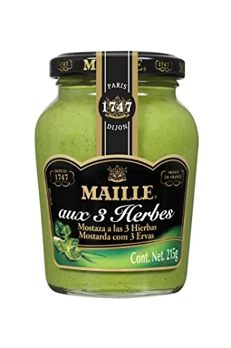 Maille - Mostarda alle Tre Erbe - Verde Aromatico Lieve - Grande Morbidezza - 215 gr