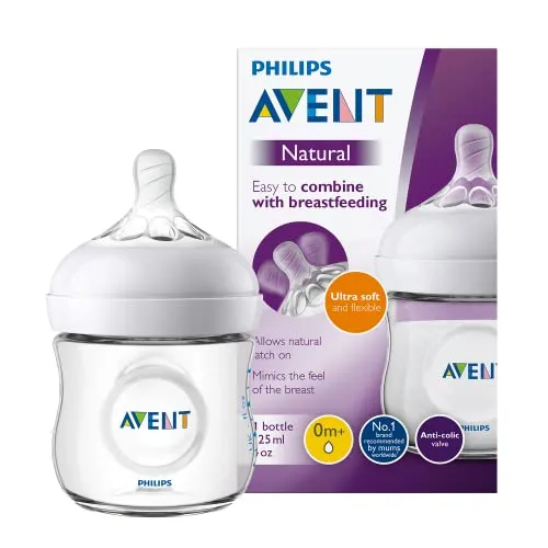 Philips Avent Biberon Natural anti-colica, 125ml, Trasparente SCF030/17