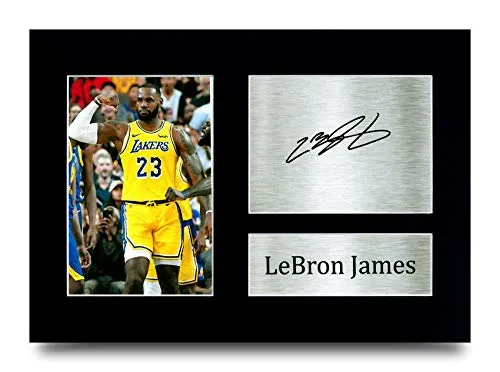 HWC Trading - Immagine con autografo Stampato Lebron James Los Angles Lakers Gifts per i Fan di Basket Memorabilia - A4