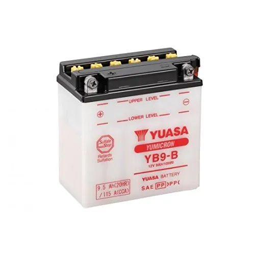 Yuasa - Batteria convenzionale YB9-B consegnata con pacco acido (codice articolo produttore 32YB9B-Acid)