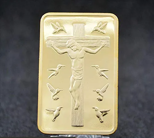 SFDGBTH Cristo Gesù Lingotti d'oro Gesù e Angeli Ristampa in Oro 1 oz 999 Pepite placcate Oro Lingotti d'oro Moneta commemorativa Cristiana