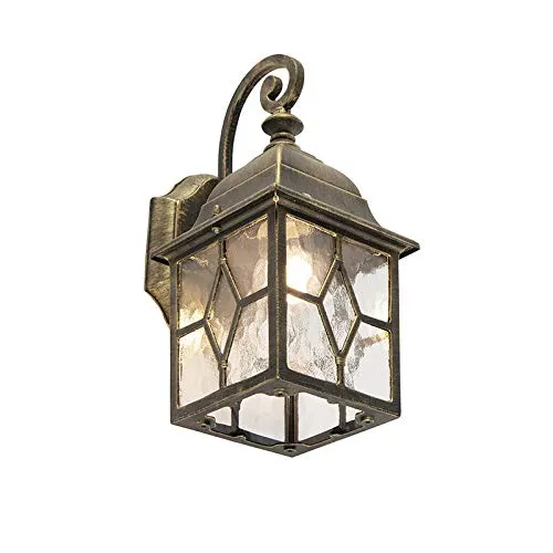 QAZQA londen - Lanterna da parete rustico - 1 luce - L 150 mm - Bronzo - Design I Rustico - Illuminazione esterna