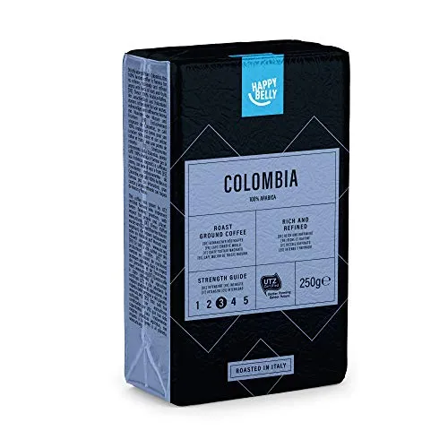 Marchio Amazon - Happy Belly Caffè tostato macinato "COLOMBIA" (4 x 250g)