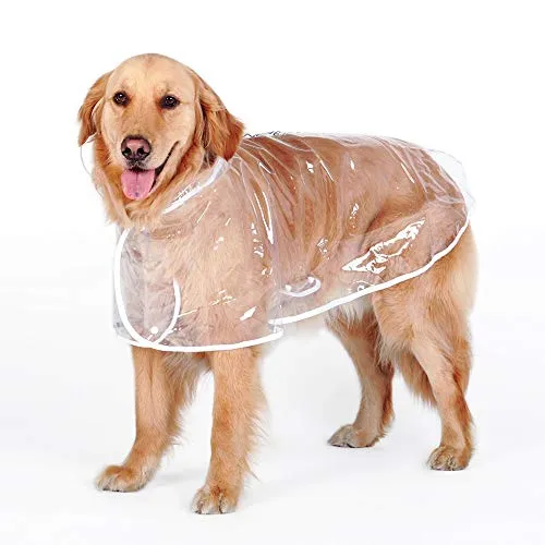 JIEG Vestiti Impermeabili Trasparenti per Cani di Grandi Dimensioni Color : Transparent, Size : 6XL (Bust 84-89cm)