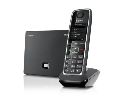 Gigaset C530 IP Telefono Cordless, Chiamate via Internet, 6 Account VoIP, Nero [Versione Italia]