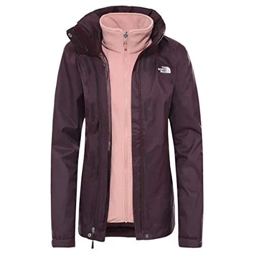 The North Face W Evolve II Triclimate Jkt, Giacca Impermeabile Donna (XL, Root Brown/Pink Clay)