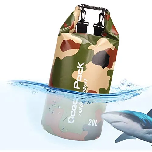 Idefair Borsa Impermeabile a Secco, Zaino da Spiaggia Galleggiante Borsa da Viaggio Leggero a Secco per la Spiaggia, Canottaggio, Pesca, Kayak, Nuoto, Rafting, Camping 5L 10L 15L 20L 30L