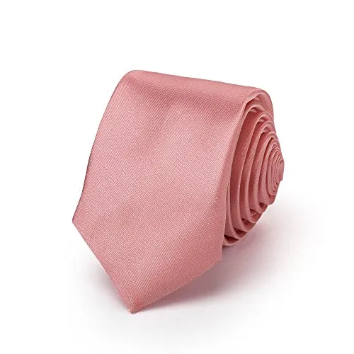 Rusty Bob - Tie stretta sottile 5cm / per gli uomini [per i bambini/ragazzo] (università, non in strisce) Poliestere brilla come la seta - Altrosa