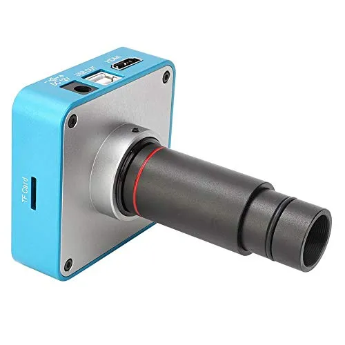 Telecamere industriali, Microscopio digitale leggero da 34 MP con telecomando, Telecamera per microscopio industriale con HDMI/USB 2.0 a due uscite, Realizzato in lega di alluminio+lente ottica(EU)