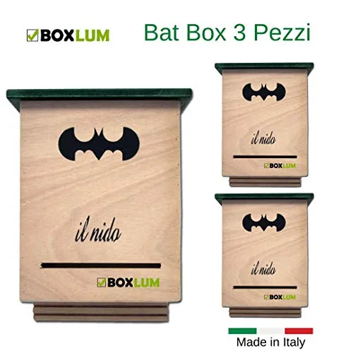 BOXLUM 3 Batbox per Pipistrelli Box casetta Nido in Legno Contro Le zanzare