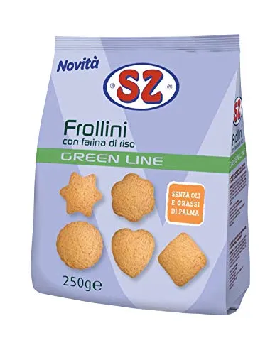 Sz - Senza Zucchero Biscotti Frollini al Riso - Confezione da 12 Pacchi x 250 G