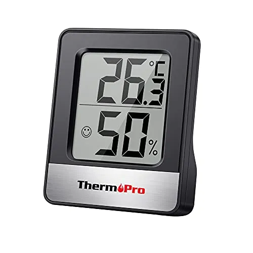 ThermoPro TP49 Piccolo Igrometro Digitale Termometro Interno Termometro Dell'atmosfera Monitor di Temperatura e Umidometro per il Comfort Home Office Termometro di Rettile