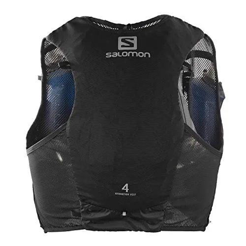 Salomon ADV Hydra 4 Gilet d'Idratazione Unisex, con Borraccia Morbida (2 x 500ml), Corsa, Trail Running, e Trekking, Nero, Large