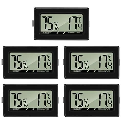 Thlevel 5PCS Mini LCD Digitale Termometro Igrometro Ambiente Interno Temperatura Umidità Misuratore per Serra, Casa, Ufficio