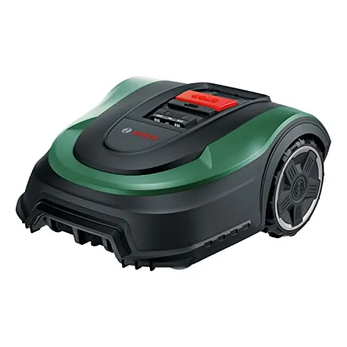 Bosch Robot rasaerba Indego M + 700, con batteria da 18 V e funzione App, stazione di ricarica in dotazione, larghezza di taglio di 19 cm, per prati fino a 700 m², in confezione di cartone