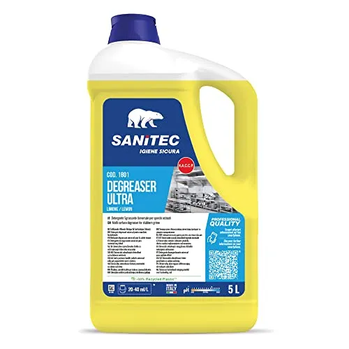 SANITEC igiene sicura Ultra - Sgrassatore Spray per Sporco Ostinato, 5 kg - Limone
