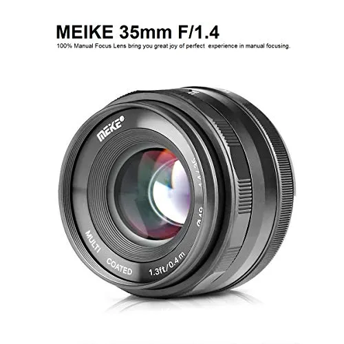 MEIKE MK-35mm F/1.4 Manual Focus Large Aperture Lens Compatible with Sony APS-C Mirrorless Camera Such as A6000 A6300 A6500