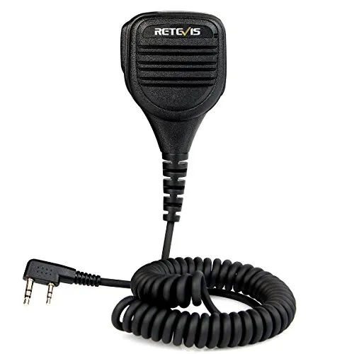 Retevis 2 Pin Altoparlante Microfono Compatibile con Walkie Talkie RT24 RT27 RT22 RT21 RT3S RT5 RT5R RT81 Baofeng UV-5R BF-888S BF-88E Kenwood TYT Wouxun Ricetrasmettitore(1 Pezzo)
