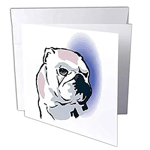 3DROSE GC 128986 _ 1 6 x 15,2 cm"carino e tenero canine English Bulldog Head" Auguri (confezione da 6)