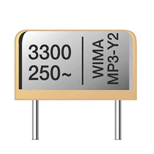 WIMA MP 3R-Y2 0,022uF 20% 300V RM22,5 1 pz. Condensatore antidisturbo MP3R-Y2 Radiale 0.022 µF 300 V/AC 20% 22.5 mm (L