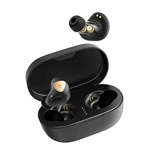 SoundPEATS Cuffie In Ear Bluetooth 5.0, Auricolari Wireless con Doppi Driver Dinamici, Cuffie TWS Wireless Crossover Alto/Basso, Auricolari Senza Fili con 30 Ore di Riprodurre, 4 Microfoni Incorporati