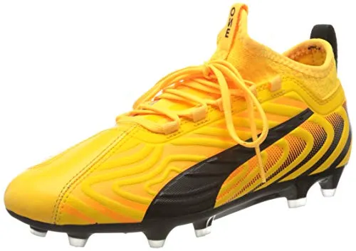 PUMA One 20.3 FG/AG JR, Scarpe da Calcio Unisex-Bambini, Giallo (Ultra Yellow Black/Orange Alert), 35 EU