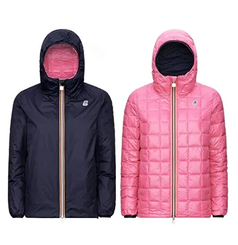 K-Way Giubbino Bimba Modello Marguerite Thermo Plus 2 Double K111BJWA11 Colore Blue Fuxia Collezione Autunno Inverno 2020 14A