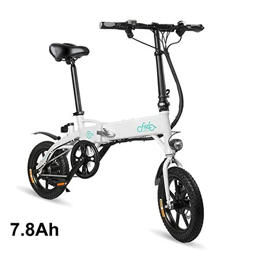 Gizayen Bicicletta Elettrica Pieghevole, Moped (Power Assist System) & Manpower Modes E-Bike, Anti-Slip Shockproof Adjustable Height Bicicletta a Pedalata Assistita for Unisex Adulto