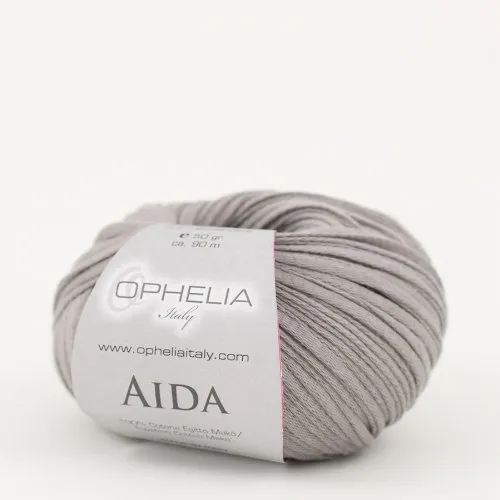 Ophelia Italy Aida – Fettuccia cotone 50g fettuccia 5mm 100% puro cotone egiziano Makò (014 Grigio)