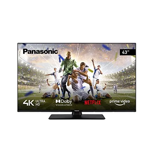 Panasonic TX-43MX600E, Linux Smart 2023 TV LED 4K Ultra HD 43 Pollici, High Dynamic Range (HDR), Dolby Atmos e Dolby Vision, Supporto Assistente Google e Amazon Alexa, Bluetooth, Nero.