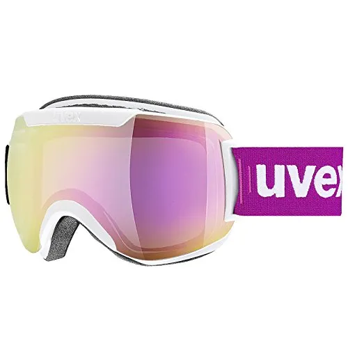 Uvex Downhill 2000 FM Goggles, White Mat/Mirror Pink (S2), One Size