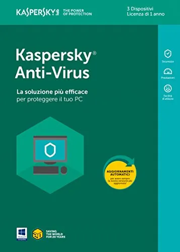 Kaspersky Anti-Virus 2018 3 Utenti | 1 Anno