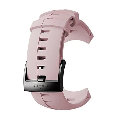 Suunto, Cinturino di ricambio originale per tutti gli orologi Suunto Spartan Sport Wrist HR, Silicone, Lunghezza: 24,5 cm, Larghezza: 25 mm, Rosa/Nero, Perni per il montaggio inclusi,SS022933000