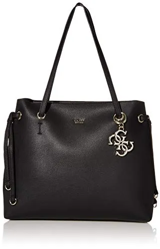 Guess Digital Shopper Borsa a Spalla da Donna, Nero, Taglia Unica