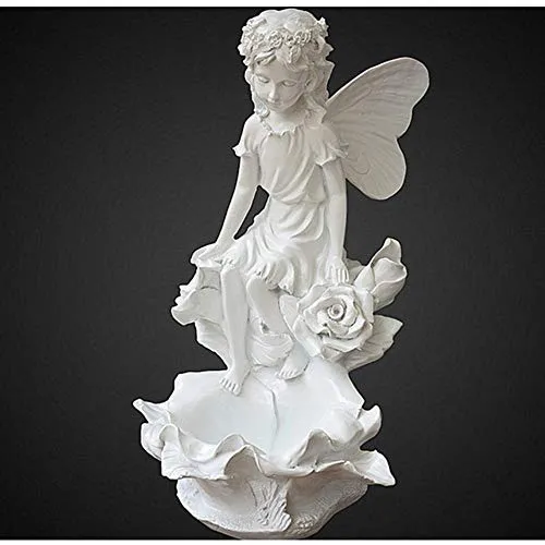 MCXKAL 39Cm Creativo Angelo Scultura Portico Portachiavi Ornamenti Stile Nordico Home Soggiorno Personaggio Decorazione Desktop Desktop Bianco