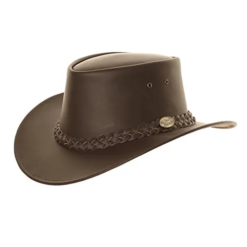 Hawkins, cappello australiano in pelle impermeabile, stile Bute Brown L