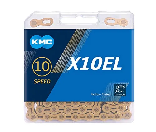 KMC X10el Chain, Catena Unisex Adulto, Gold, 1/2" x 11/128"