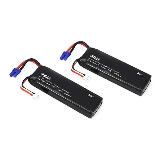 Lodenlli 2 Pezzi 7.4V 2700mAh 10C 20Wh Kit Batteria Li-po Accessorio di Ricambio per Hubsan H501S H501M H501A H501C RC Quadcopter Drone